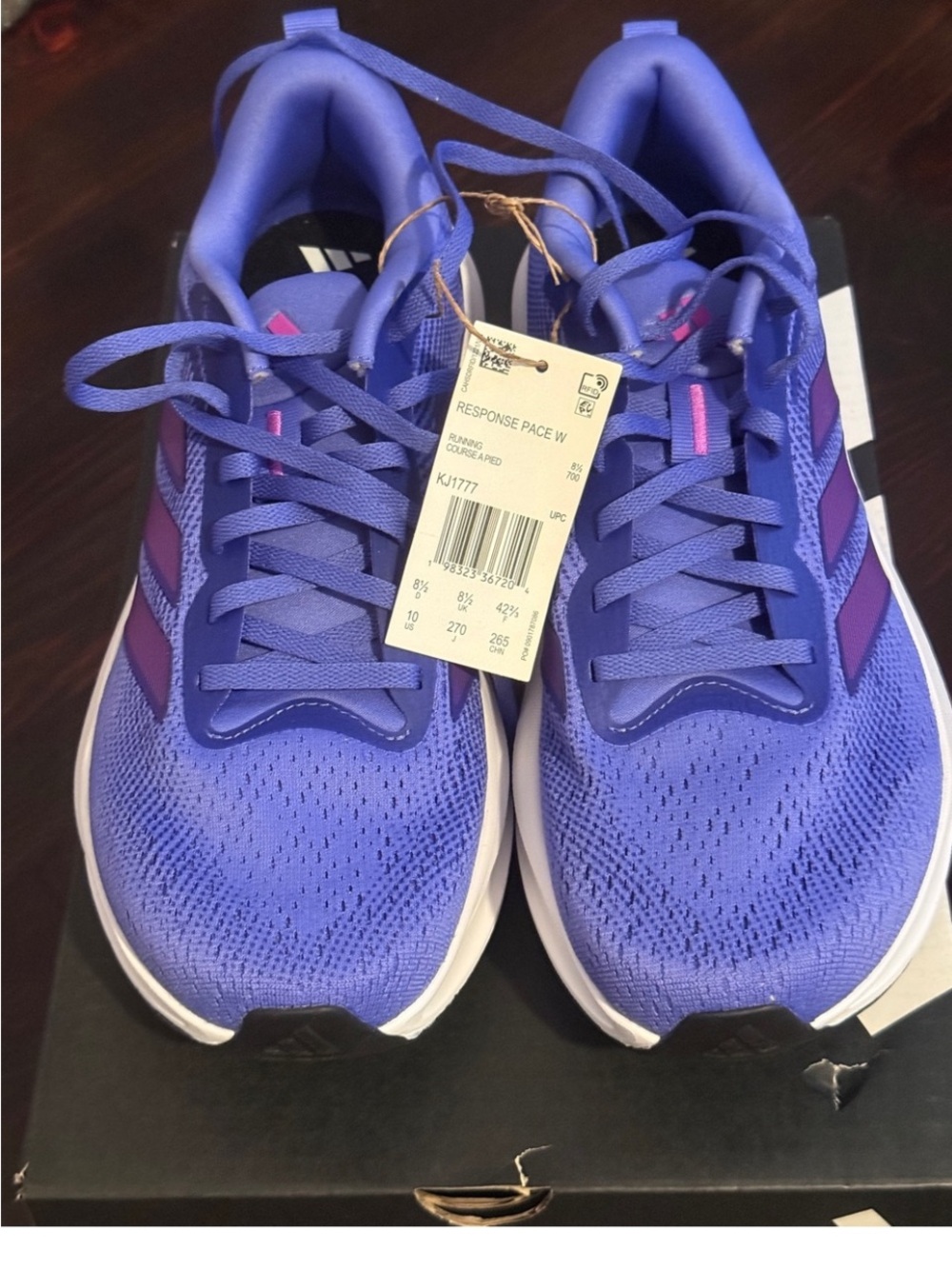 adidas Women's Purple Lace-Up Athletic Running Shoes